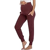 AMPOSH Women's Maternity Pants Stretchy Lounge Workout Sweatpants Casual Loose Comfy Pregnancy Joggers with Pockets