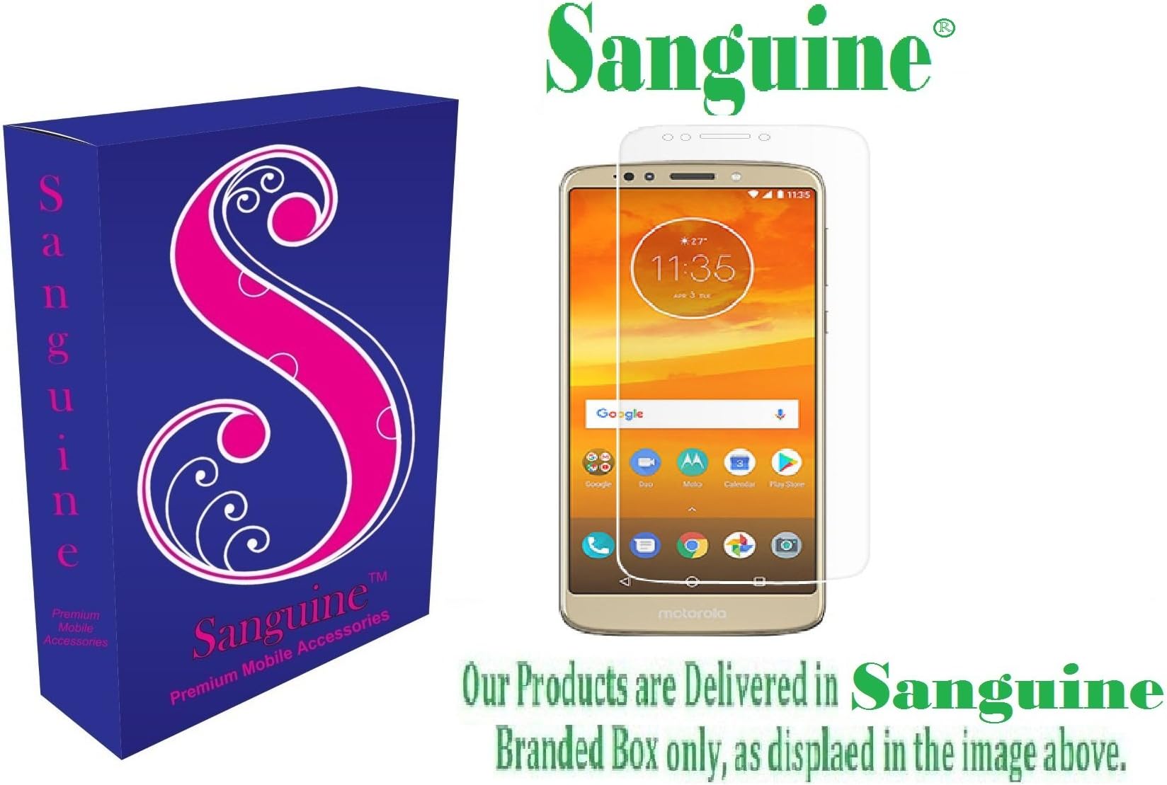 Sanguine Screen Protector 9H Tempered Glass for Moto E5 Plus [Transparent]