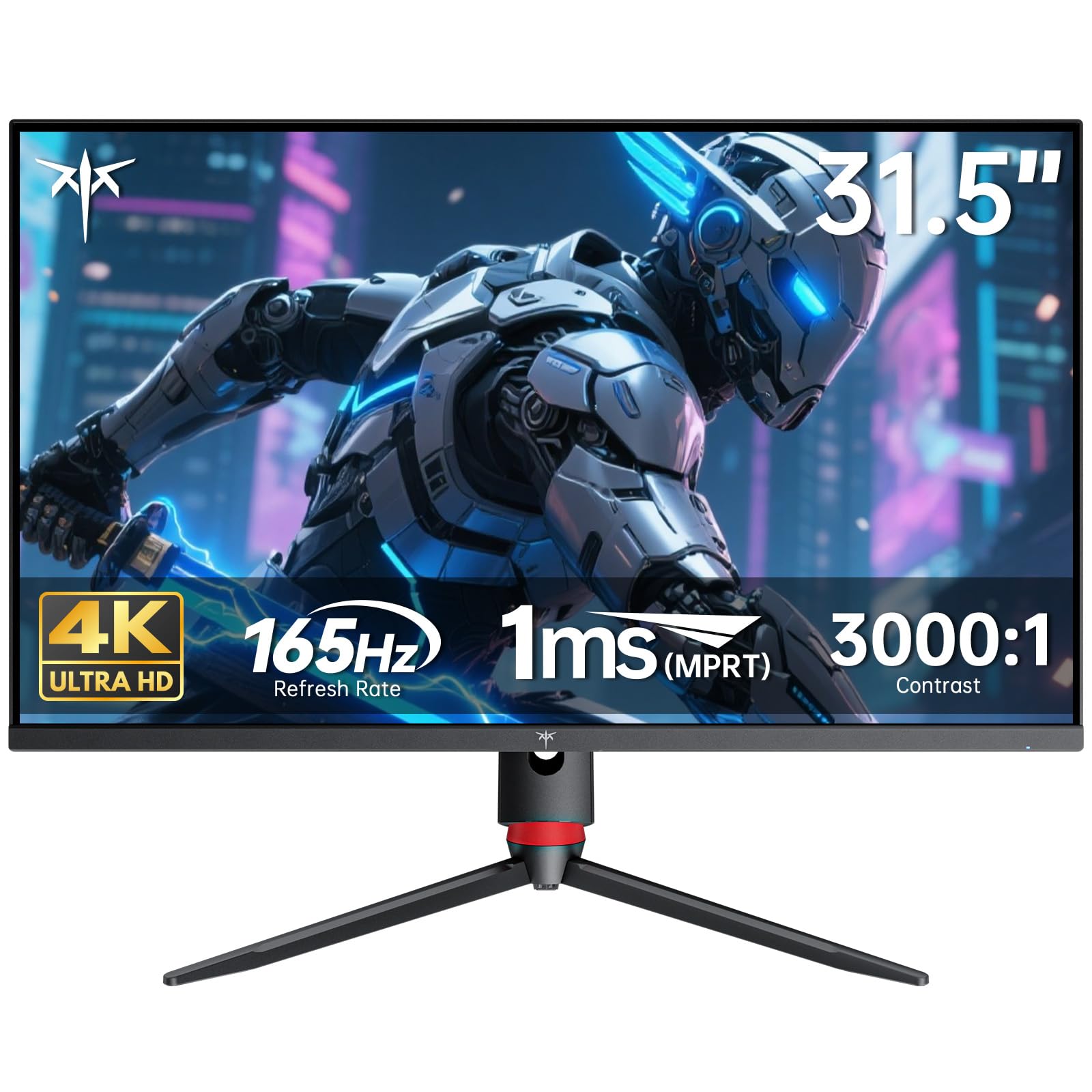 KTC 32 Inch 4K Gaming Monitor, 165Hz UHD (3840x2160P) Fast IPS Screen, 1ms (MPRT), Adaptive Sync, 3000:1 Contrast,121% sRGB,HDMI 2.1 Display Port 1.4, Tilt/Height Adjustment, VESA Mount, H32P22P Image