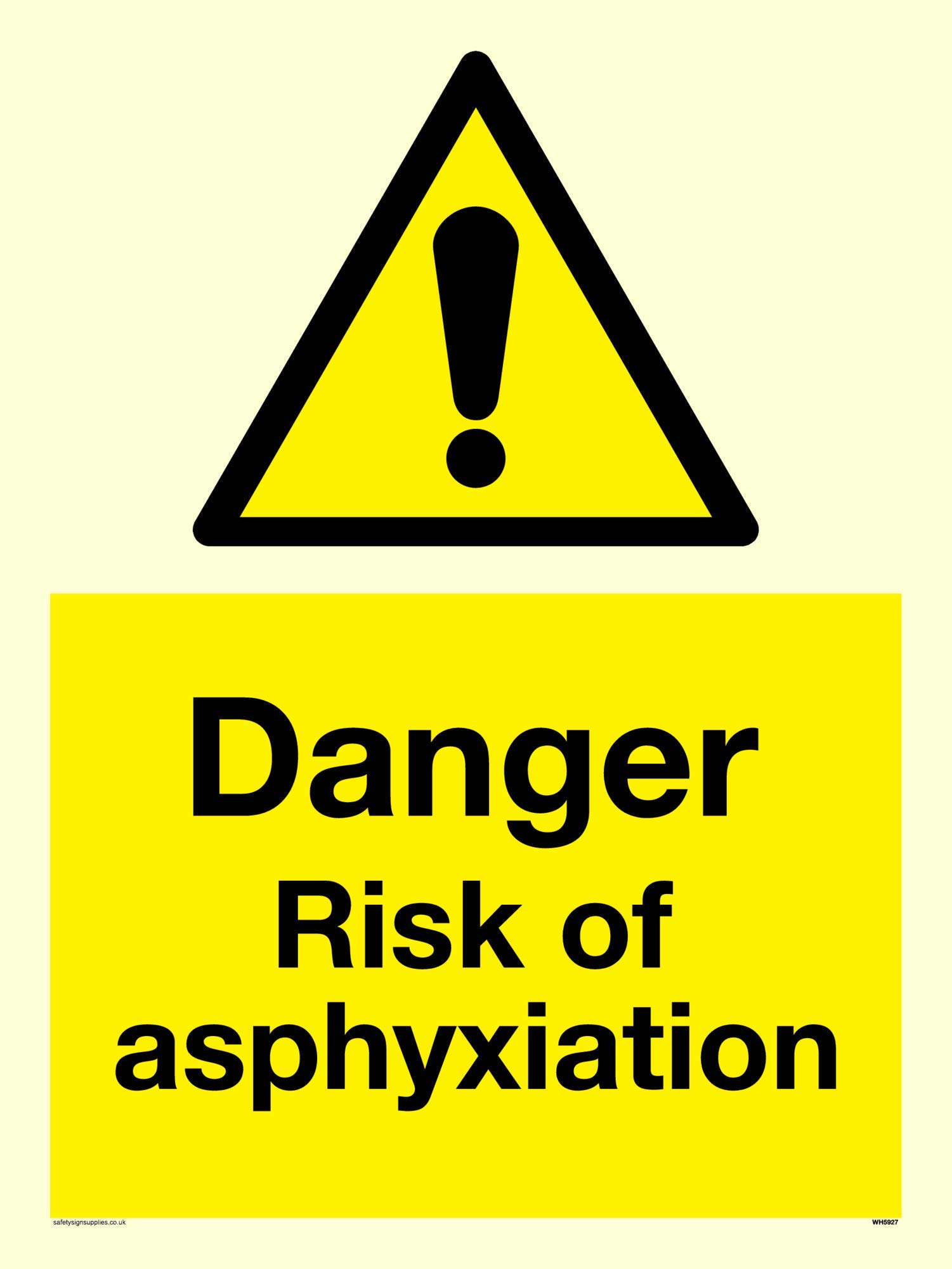 Danger risk of asphyxiation