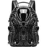 ESTCNK 3D Xenomorph Shaped Backpack, Unisex Daypack, 27x15x38cm (10.63x5.91x14.96 inches), Black (Black)