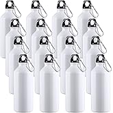 CHENGU 16 Pack Aluminum Water Bottles 20 Oz Blank Reusable Water Bottles Lightweight Aluminum Gym Travel Bottle Leak Proof Team Customized Bottles for Bike Bicycle Camping