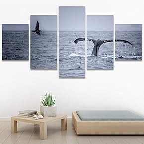SIGNWIN 5 Panel Canvas Wall Art Colorful Fish...