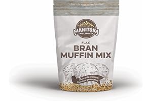 MANITOBA MILLING COMPANY Manitoba Milling Flax Bran Healthy Muffin Mix, Made with Finest Whole Milled Smooth Golden Flaxseed, Rich in Fiber, Protein, Farm-to-You, Family-Owned Farm Company, 1 lb 2.7 oz (530 g)