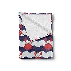 Ambesonne Crabs Soft Flannel Fleece Throw