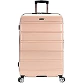 Rockland Melbourne Hardside Expandable Spinner Wheel Luggage, Champagne, Checked Large 28"
