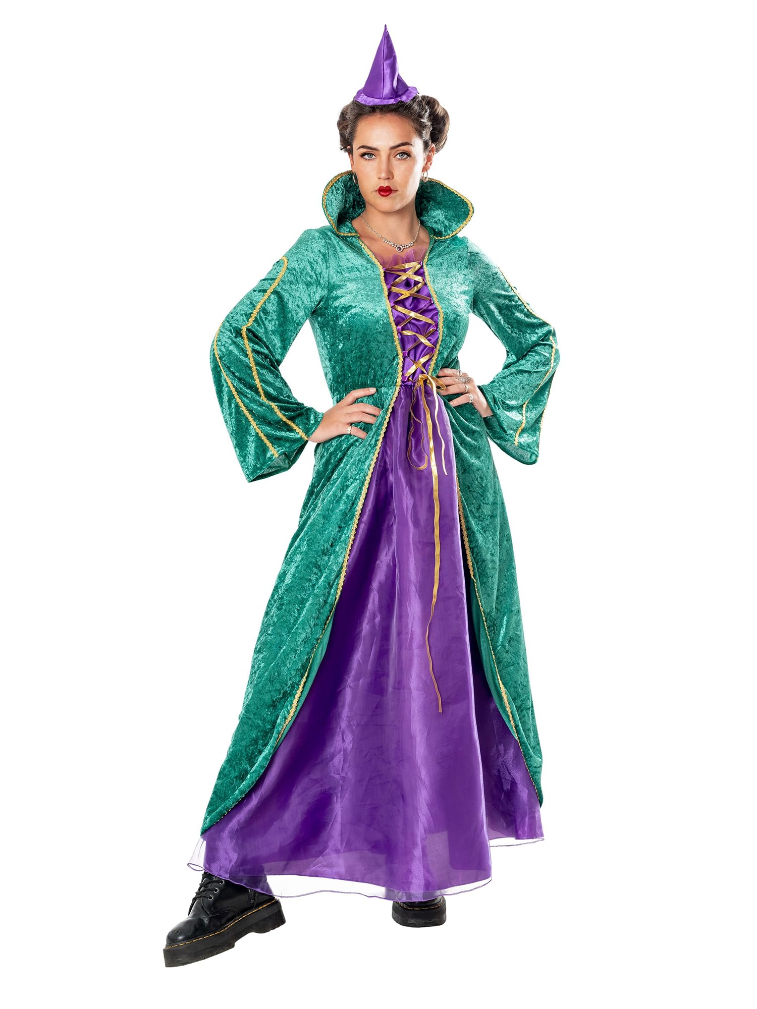 Bristol Novelty 301656S Adult Enchanted Sister Witch Fancy Dress, Women, Multi, Small UK 10-12 Halloween