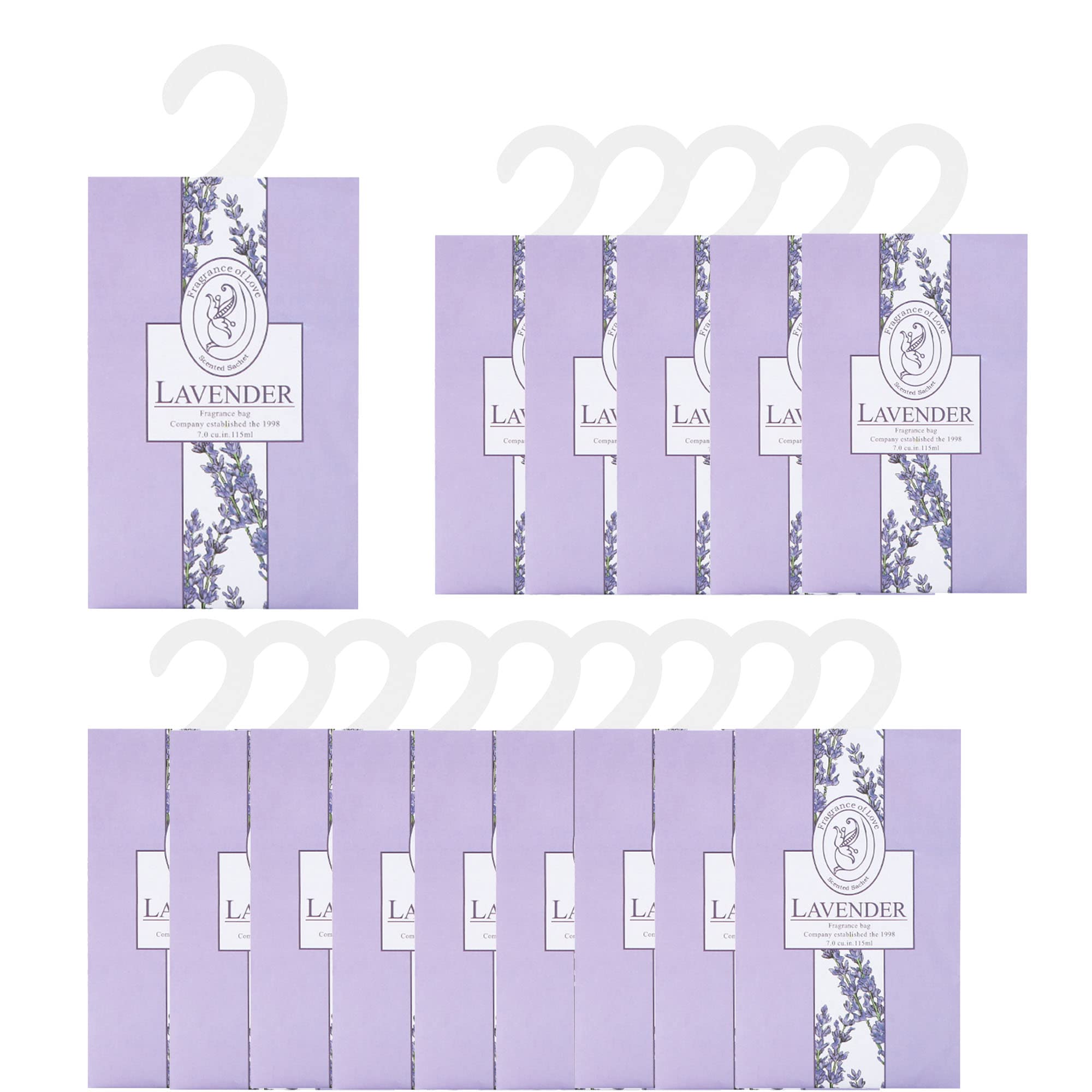 WDEC 15*20g Lavender Sachets With Hanging Sachets For Wardrobe Closet Room Wardrobe Bathroom Cart, Aromatherapy Bag, Natural Mothproof Agent, Lasting Fragrance…