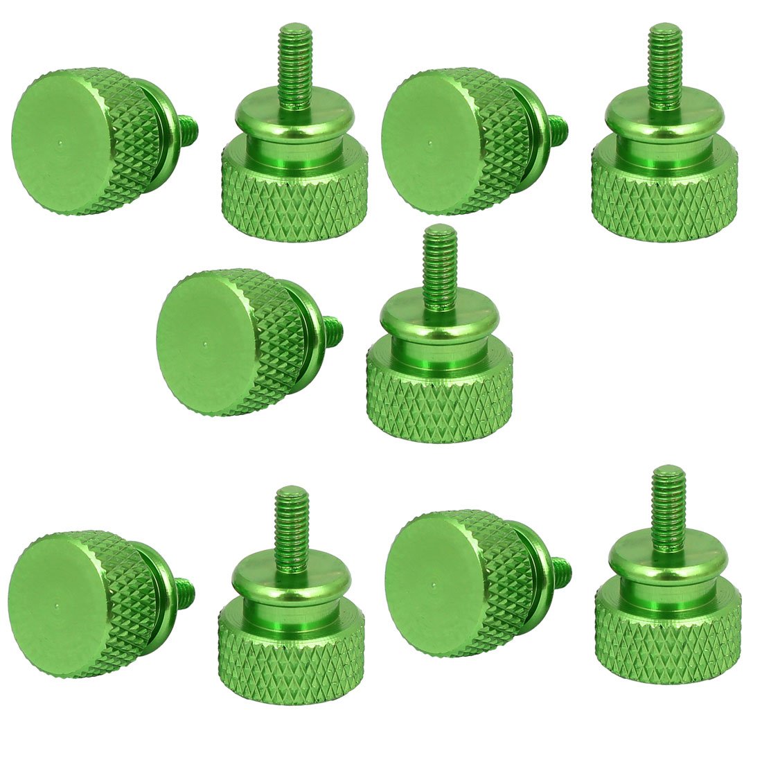 Sourcingmap Computer PC Case M3x7mm Aluminum Alloy Knurled Thumb Screws Green 10pcs