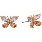 Betsey Johnson CZ Butterfly Stud Earrings