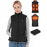 HOTHUGZ Lightweight Heated Vest for Women with 12V 15000mAh Rechargeable Battery Pack Warming Heating Vest for Winter Outdoor