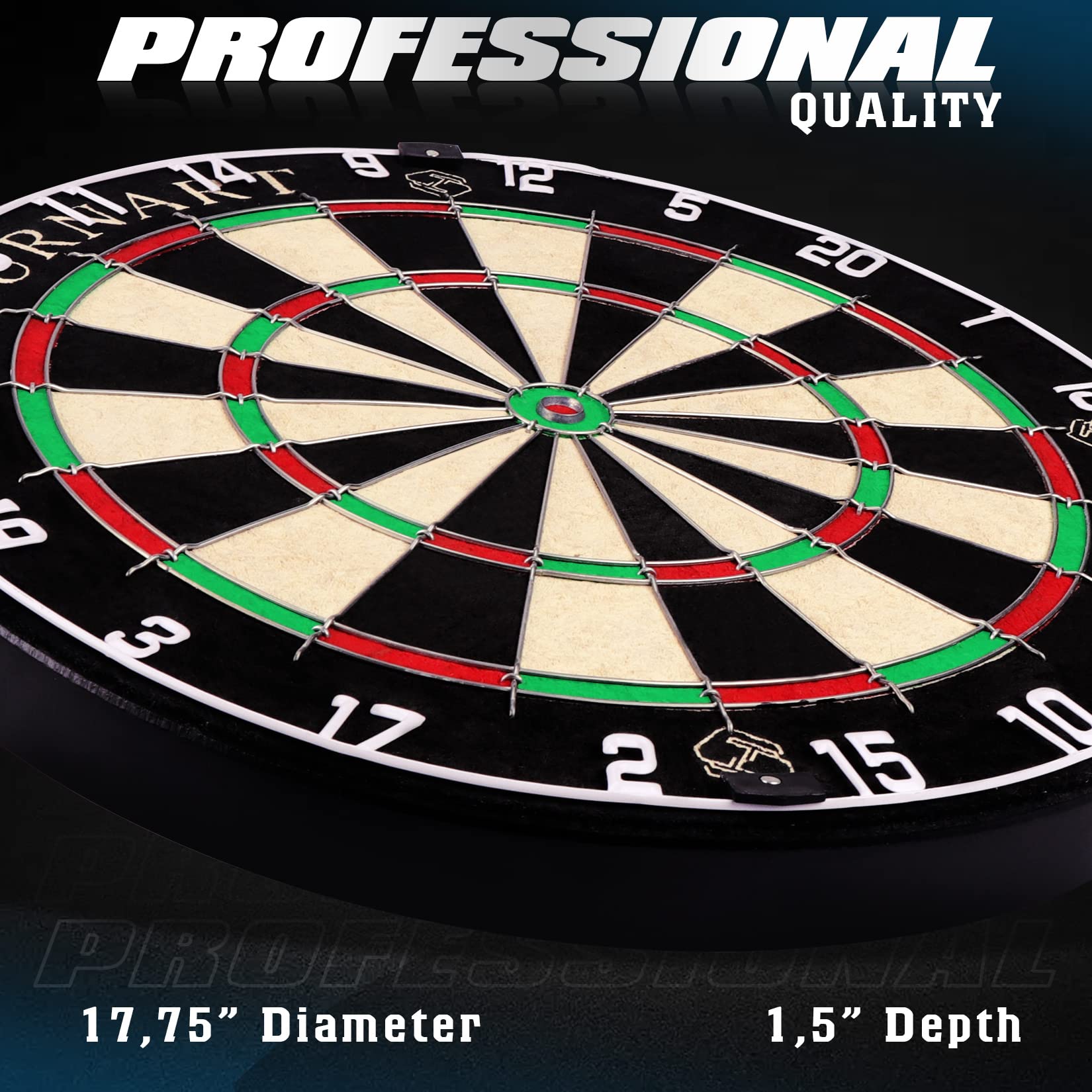 Dartscheibe Kork Dartscheibe mit Pfeilen Offizielles Steeldartscheibe Steeldart Dart Board Set 6 Dartpfeile Metallspitze,6 Flights (Dartscheibe) 5