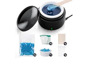 AZANG Nose Wax Kit with Portable Warmer & Hair Removal Tools - For Women & Men | 50g Wax Beads, 6 Wooden Strips, 6 Nose Applicators
