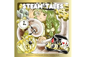 Steam Tales: Whimsical Steampunk Anime Coloring Book