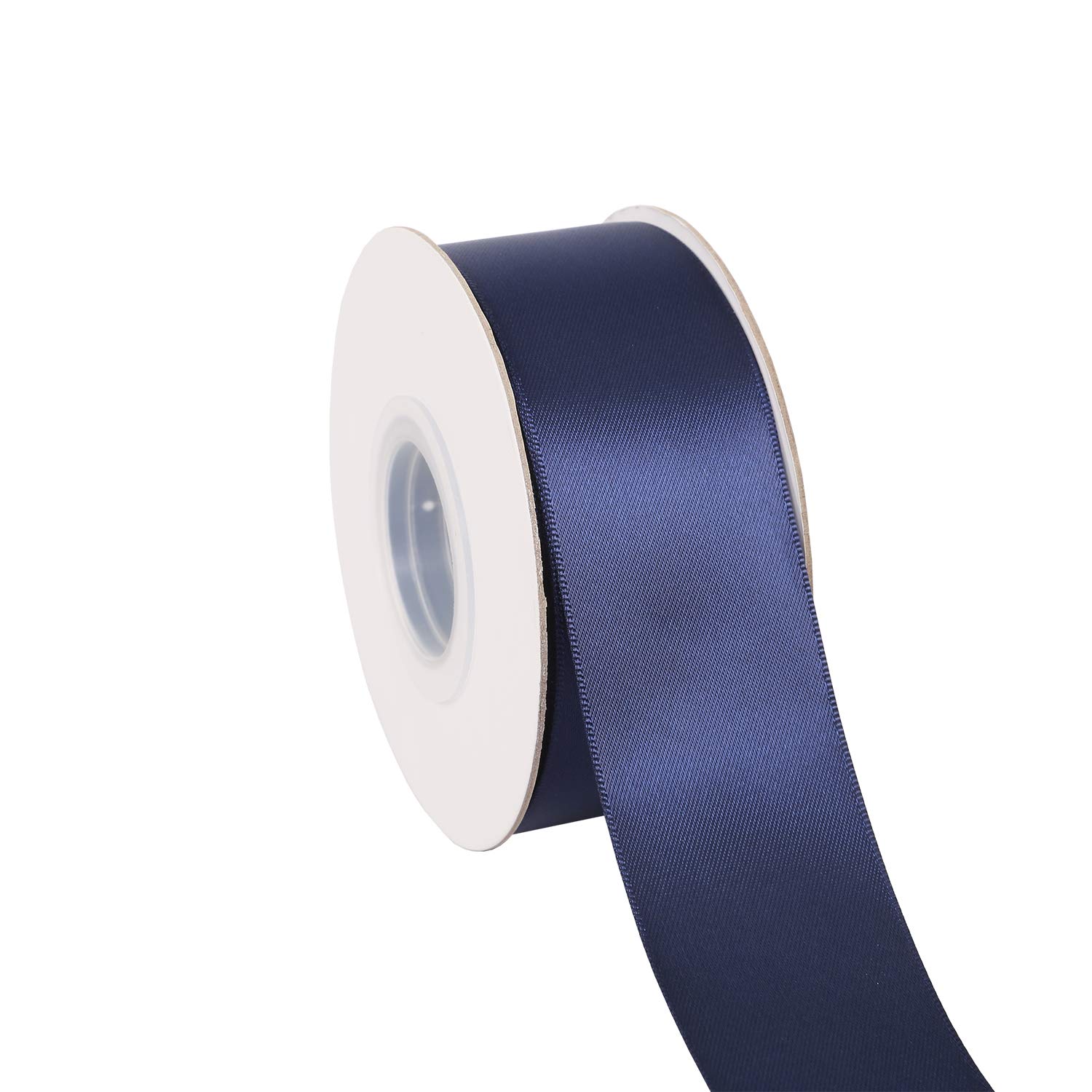 Ribbonitlux 38mm Wide Double Face Satin Ribbon 22 Meters (370-Navy, Set for Gift Wrapping, Party Decor, Sewing Applications, Wedding and Craft