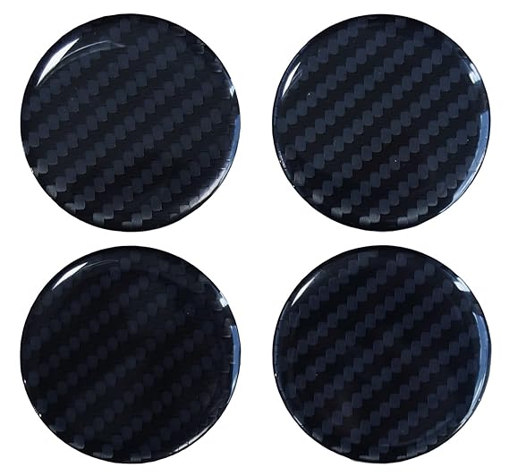 Nabenkappen 3D - 910034 Carbon Schwarz - Felgendeckel Radnabendeckel 60 mm - Hightech-Folie mit sichtbarer Struktur