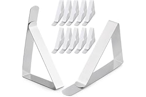 HAMMER IRON ALLEY 12 PCS Tablecloth Clips, HIA Stainless Steel Table Cloth Holder Clips, Heavy Duty Picnic Table Clips, Easy to Install and Remove, Great for Family, Parties, Picnics, Restaurants, Weddings