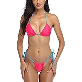 SHERRYLO Thong Bikini Swimsuit for Women Brazilian Bottom Triangle Bikinis Top Bathing Suit