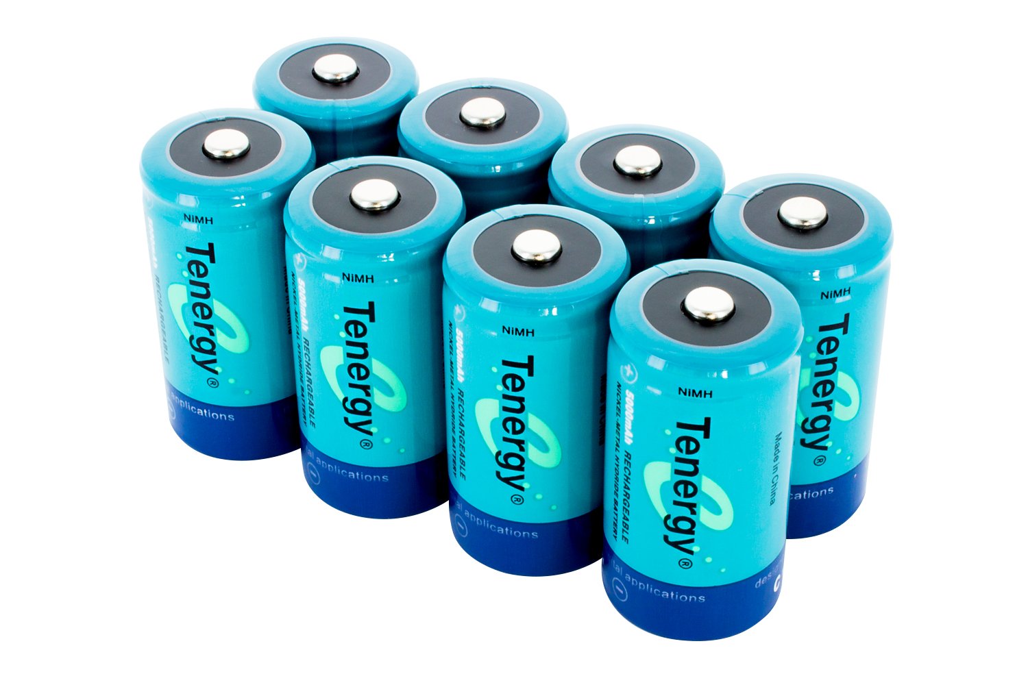 Tenergy 10000mAh NiMH D Battery, Rechargeable High Capacity