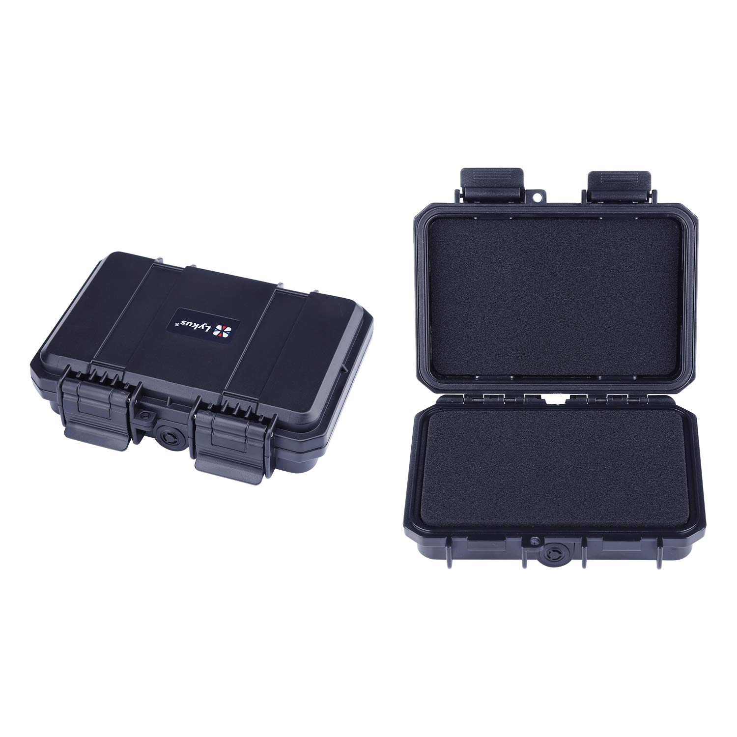Lykus HC-1410 Mini Hard Case Dry Box with Foam Insert, Interior Size 14x9x3.8 cm, IP66 Splash-Proof