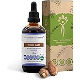 Secrets of the Tribe Wild Yam Alcohol-Free USDA Organic Tincture (Glycerite) Responsibly farmed Wild Yam (Dioscorea Villosa) Dried Root (4 Fl Oz) Hormone Support Supplement