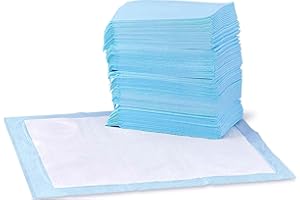 Amazon Basics Leak-Proof Dog and Puppy Potty Training Pee Pads with Quick-Dry 5-Layer Super Absorbent Design, Regular Size 22