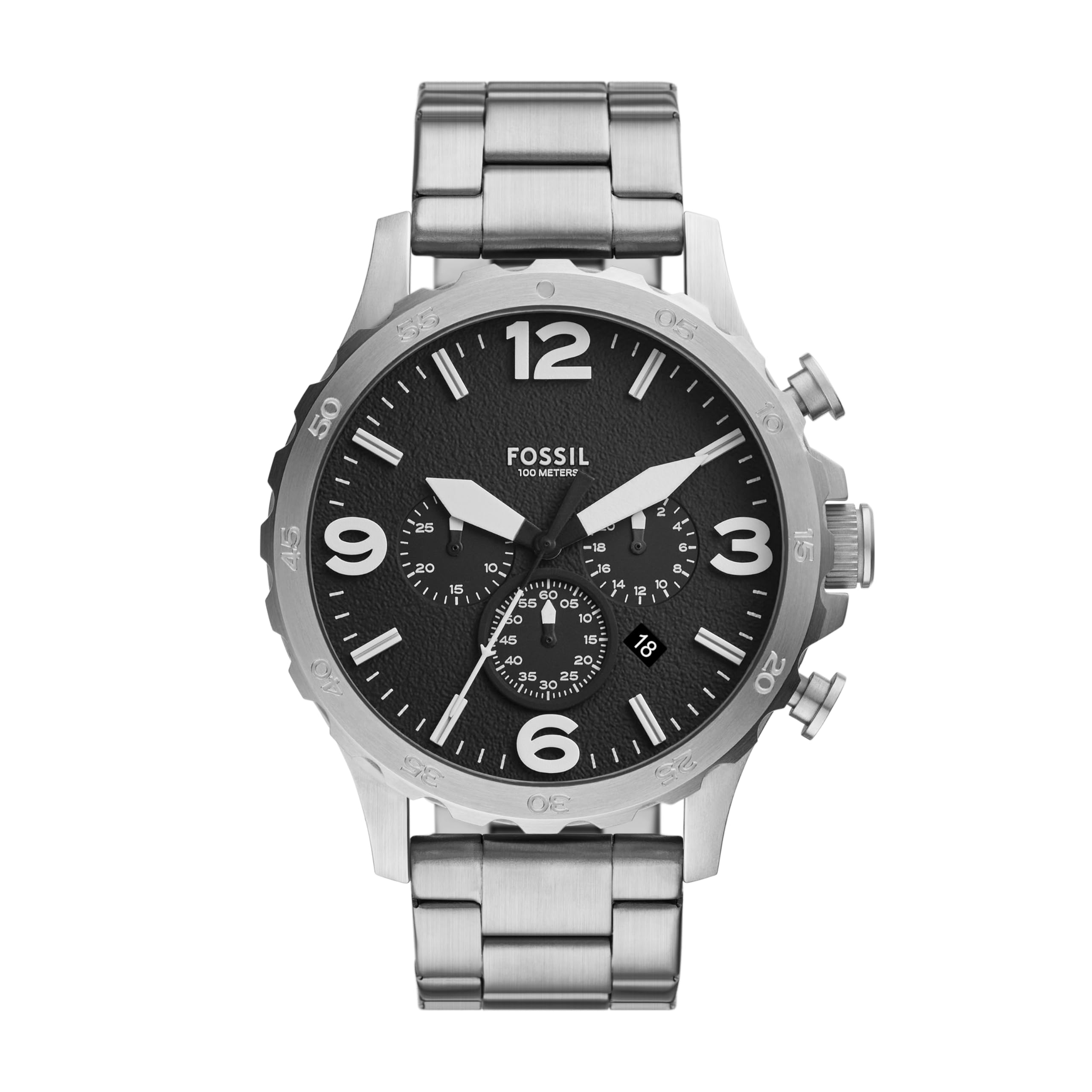 Fossil Men's Nate Chronograph Stainless Steel Watch (Model: JR1532) Image