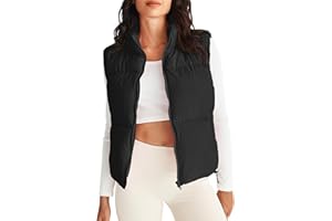 MEROKEETY Puffer Vest Women 2025 Fall Winter Sleeveless Jackets Lightweight Warm Stand Collar Quilted Zip Up Coat