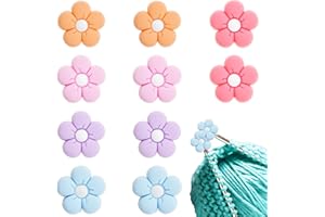 CAPIANT 10 Pack Cute Flower Needle Point Protectors Silicone Needle Point Protectors Knitting Accessories and Supplies Knitting Needle Stoppers Knitting Needles Point Protectors Knitting Tools