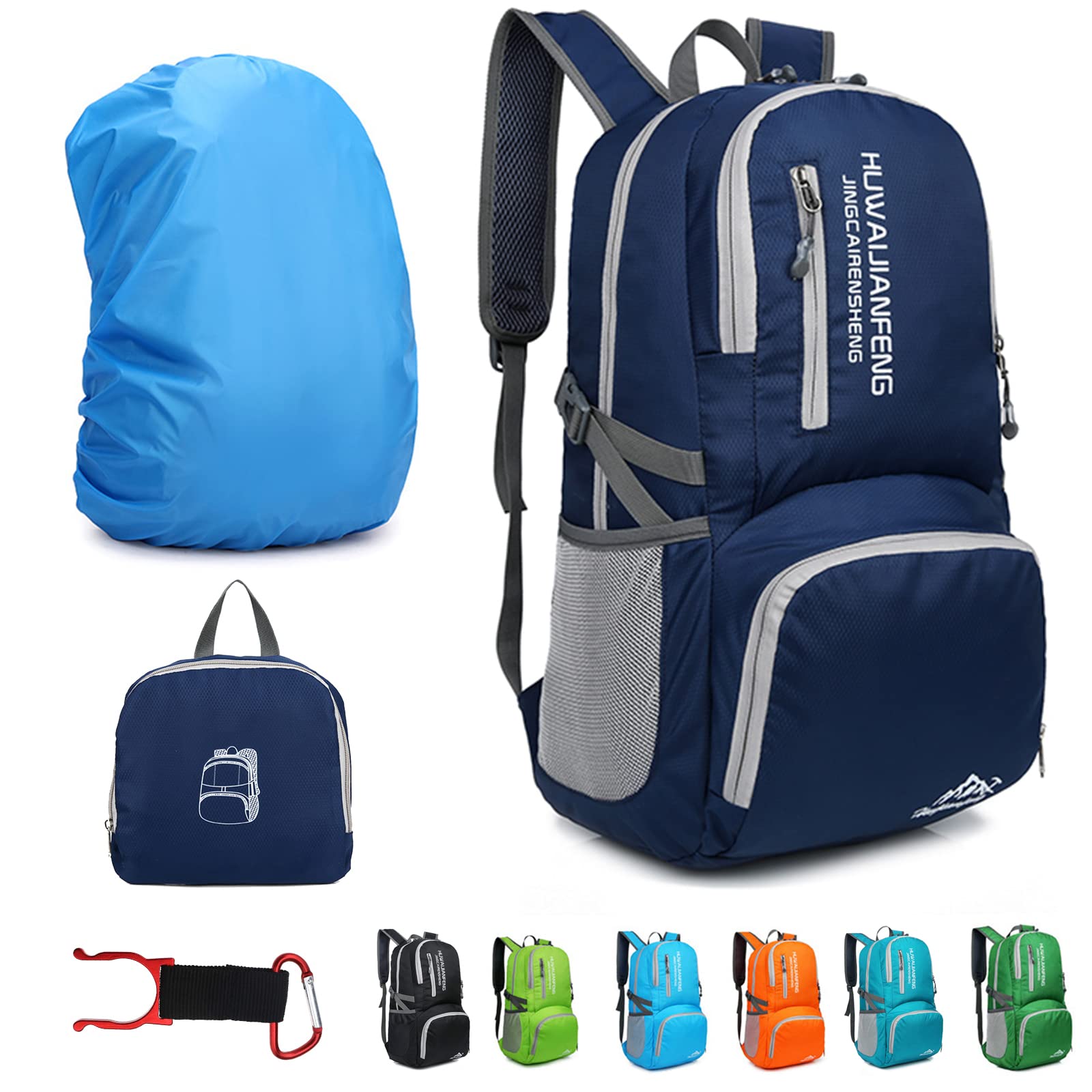Lywencom Hiking Backpack,30l sporty lightweight folding waterproof ultralight backpack for outdoor camping picnic hiking (Navy Blue) — image 1