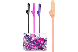 OSTRIL 30pcs Bachelorette Party Pennis Straws Confetti - Hen Naughty Straws Party Favors - Funny Drinking Pennis Straw