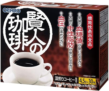 Amazon Orihiro オリヒロ 賢人の コーヒー イソマルトデキストリン Gaba 配合 黒 珈琲 135g 4 5g 30本 30本 Orihiro オリヒロ 食物繊維