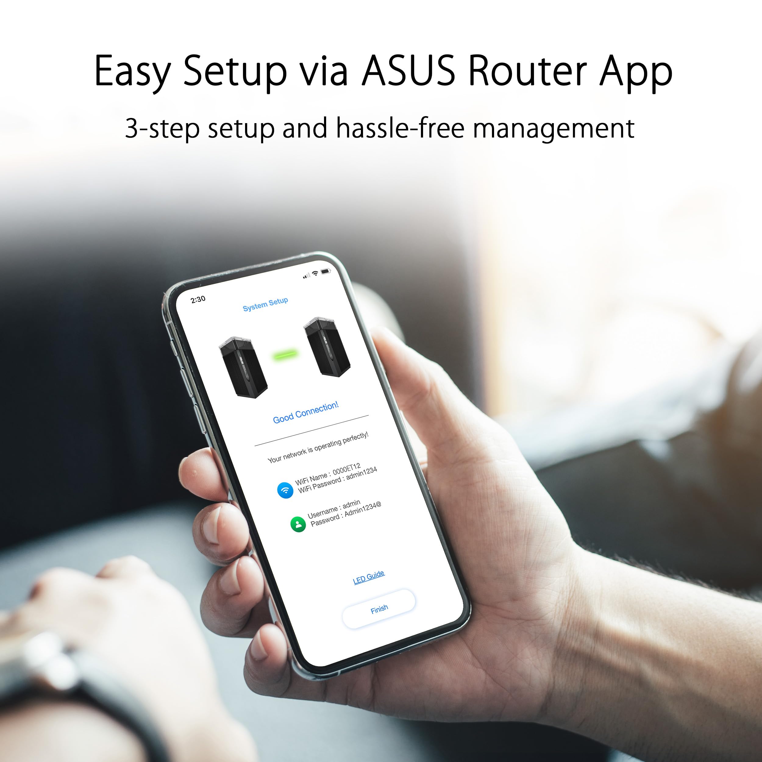 ASUS ZenWiFi Pro ET12 AXE11000 Tri-Band WiFi 6E Mesh System (2 pack), Coverage up to 6000 sq ft, Subscription-free Network Security, Advanced Parental Controls, Instant Guard, VPN, Dual 2.5G Ports