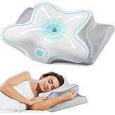 Cervical Neck Pillow - Ergonomic Bed Pillow for Neck Pain Relief, Orthopedic Contour Side Sleeper Pillow for Sleeping, Coolin