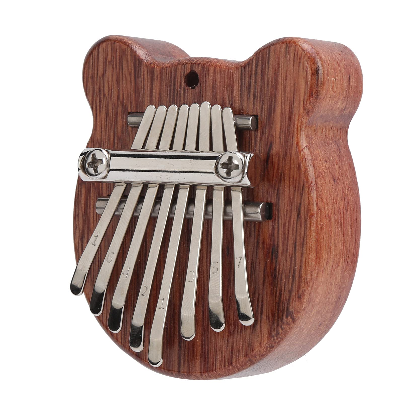 Tissting Mini Thumb Piano, Wooden Bear-Ear Shaped Kalimba with 8 Carbon Steel Keys, Portable Finger Piano Instrument for Beginners Adults Children, Music Gift for Leisure Outdoor