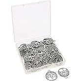 Shapenty Round Metal Tree of Life Charms Pendants Beads Bulk Jewelry Findings Making Accessory for DIY Craft Bracelet Necklace Earring Keychain, 50PCS (Antique Silver)