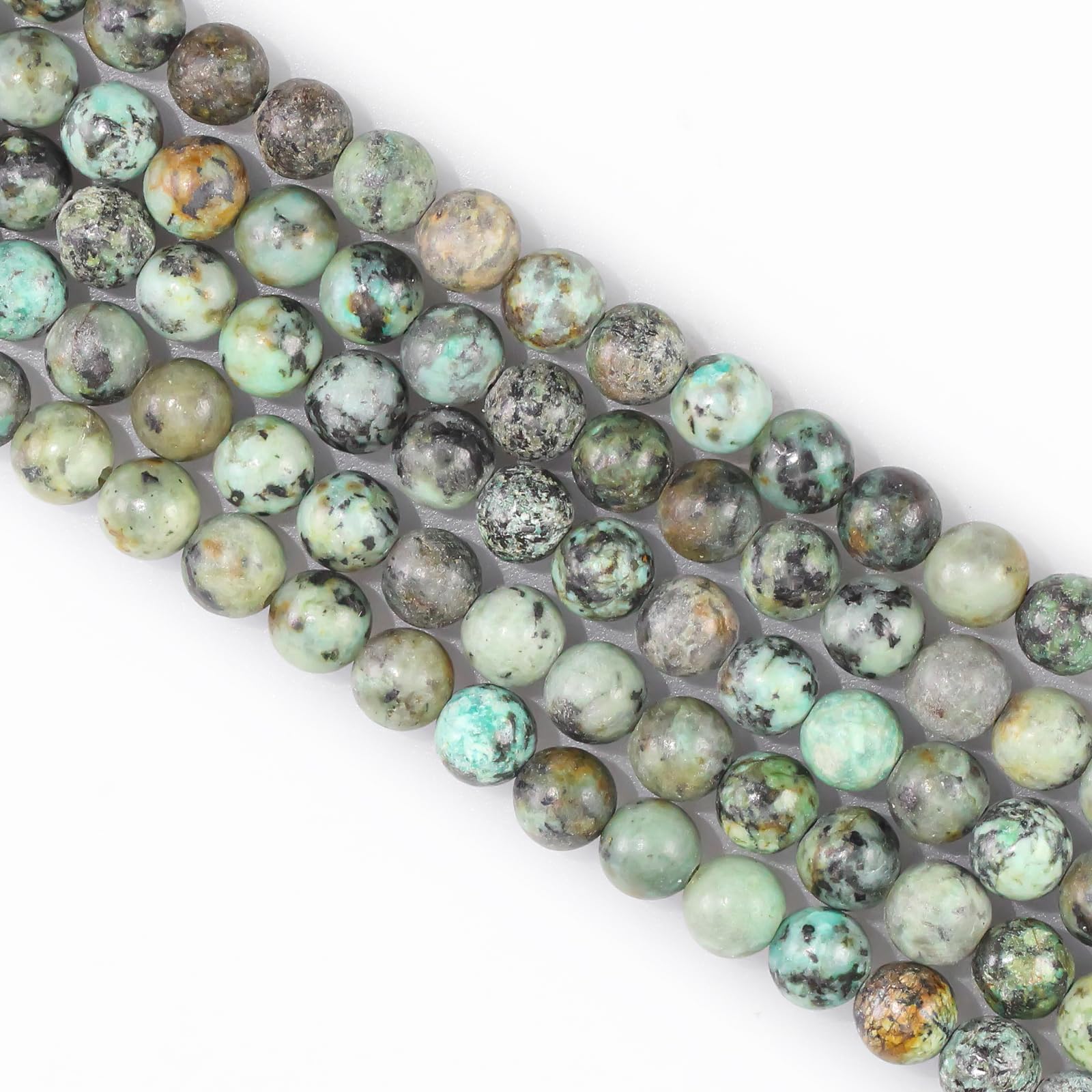 African Turquoise Crystal Beads - 45pcs, 8mm Round, Gemstone & Stone Beads for Jewellery Making
