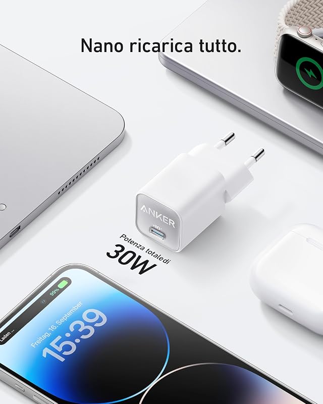 Caricatore iPhone USB C GaN 30W 511 (Nano 3)