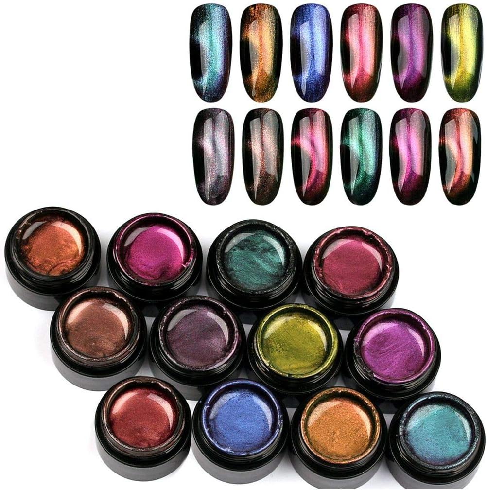 Aviat Nail Polish Gel Kit,Nails Polishes Glue Set,5D Shiny Cat Eye Gel Nail&Long Lasting&No Hurt Nails Glitter Manicure Pedicure Nail Art Decor for Party Daily Use Gifts for Starter or Pro