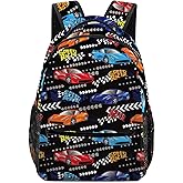 DOINBEE Kids Race Car Backpack, Colorful Sports Car Speed Racer Bookbag for Boys Kids, Cool Racing School Backpacks for Kindergarten Elementary Students, Casual Camping Picnic Travel Daypack