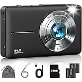 Digital Camera, FHD 1080P Point and Shoot Camera with 16X Zoom Anti Shake, Compact Small Portable for Boy Girls(Deep Black)