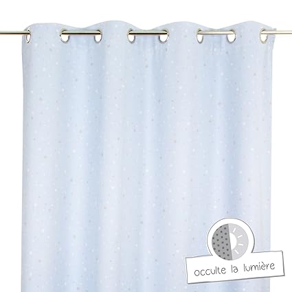 Light Blue Blackout Curtain For Child S Room Amazon Co Uk