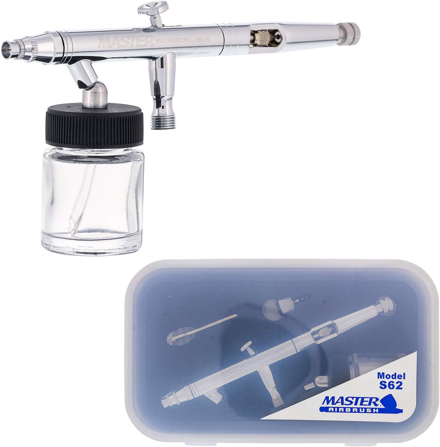 Multi-Purpose Dual-Action Siphon Feed Airbrush Used for Hobby...