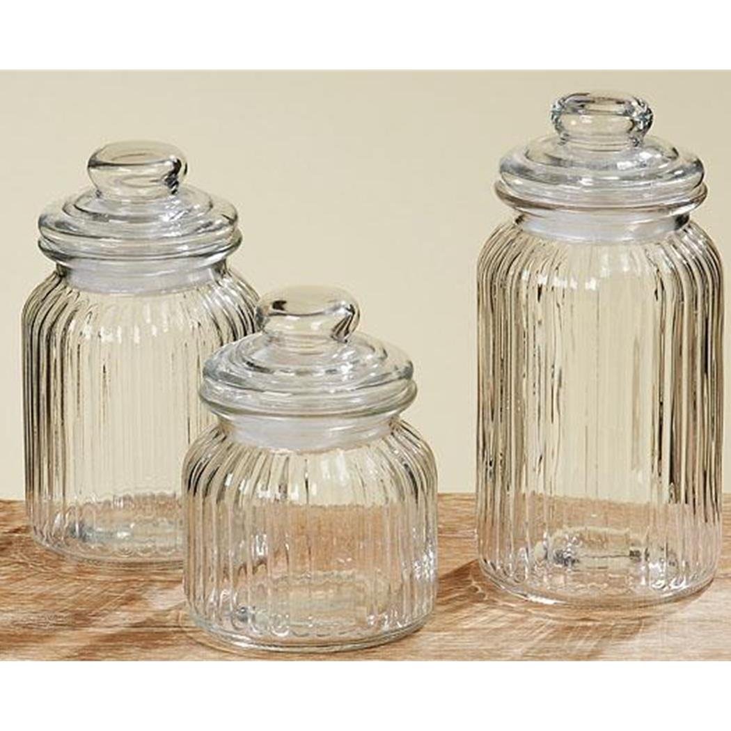 Storage Jars / Set of 3 / Height 15 to 23 cm Amazon.co.uk Kitchen & Home