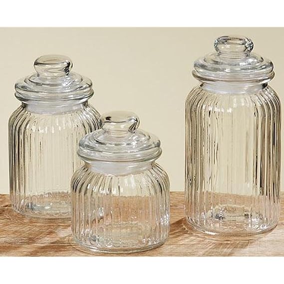 Storage Jars / Set of 3 / Height 15 to 23 cm Amazon.co.uk Kitchen & Home