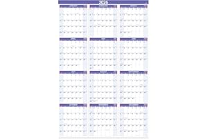 ARTFAN 2026 Yearly Wall Calendar - 2026 Calendar, JAN.2026 - DEC.2026, 34.8" x 22.8" (Open), Yearly Wall Calendar 2026, 2026 Wall Calendars 12 Month with Bonus Pocket, Thick Paper, Vertical - Purple
