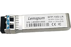 Lemspum 1pc 10G Single Mode SFP+ 1310nm 10km 10GBASE-LR DOM Duplex LC/UPC SMF Transceiver Module Compatible with Ubiquiti Uni