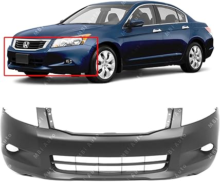 Amazon Com Mbi Auto Primered Front Bumper Cover Fascia For 2008 2009 2010 Honda Accord V6 08 09 10 Ho1000255 Automotive