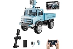 Hylukon 1:16 Scale Remote Control Truck with 720P Camera, 20km/h Unimog High Speed RC Rock Crawler, 2.4GHz All-Terrain Off-Ro