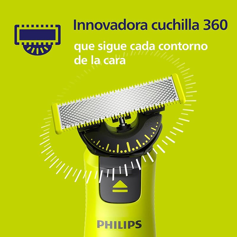 Lâminas de reposição philips qp430/60 oneblade 360, para aparador de barba e barbeador masculino, compatíveis com todos os philips oneblade, pacote com 3 unidades